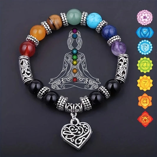 7 Chakra Heart Beads