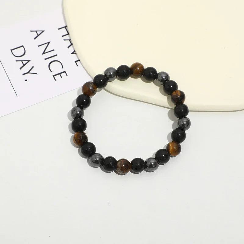 New Magnetic Hematite Bracelets Men Tiger Eye Stone Bead Couple Bracelets for Women Health Care Magnet Help Weight Loss Jewelry