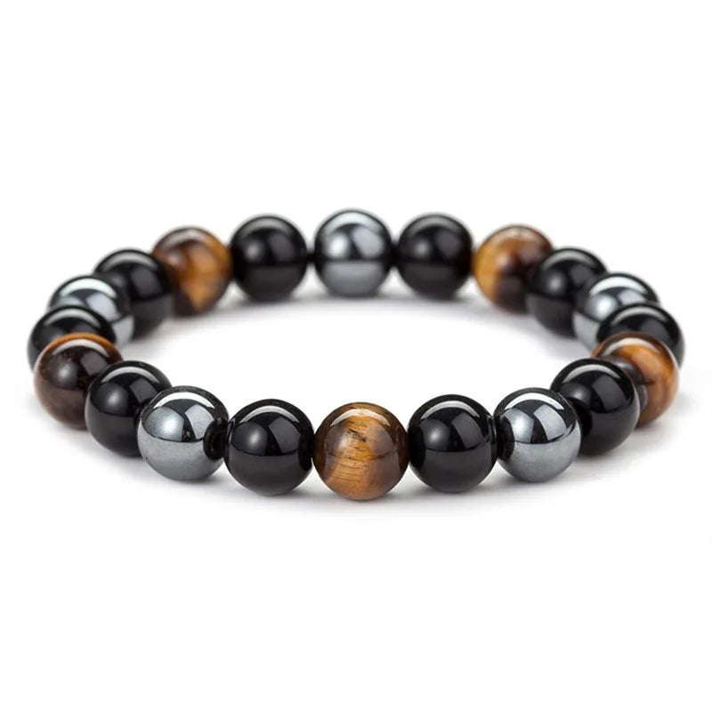 New Magnetic Hematite Bracelets Men Tiger Eye Stone Bead Couple Bracelets for Women Health Care Magnet Help Weight Loss Jewelry